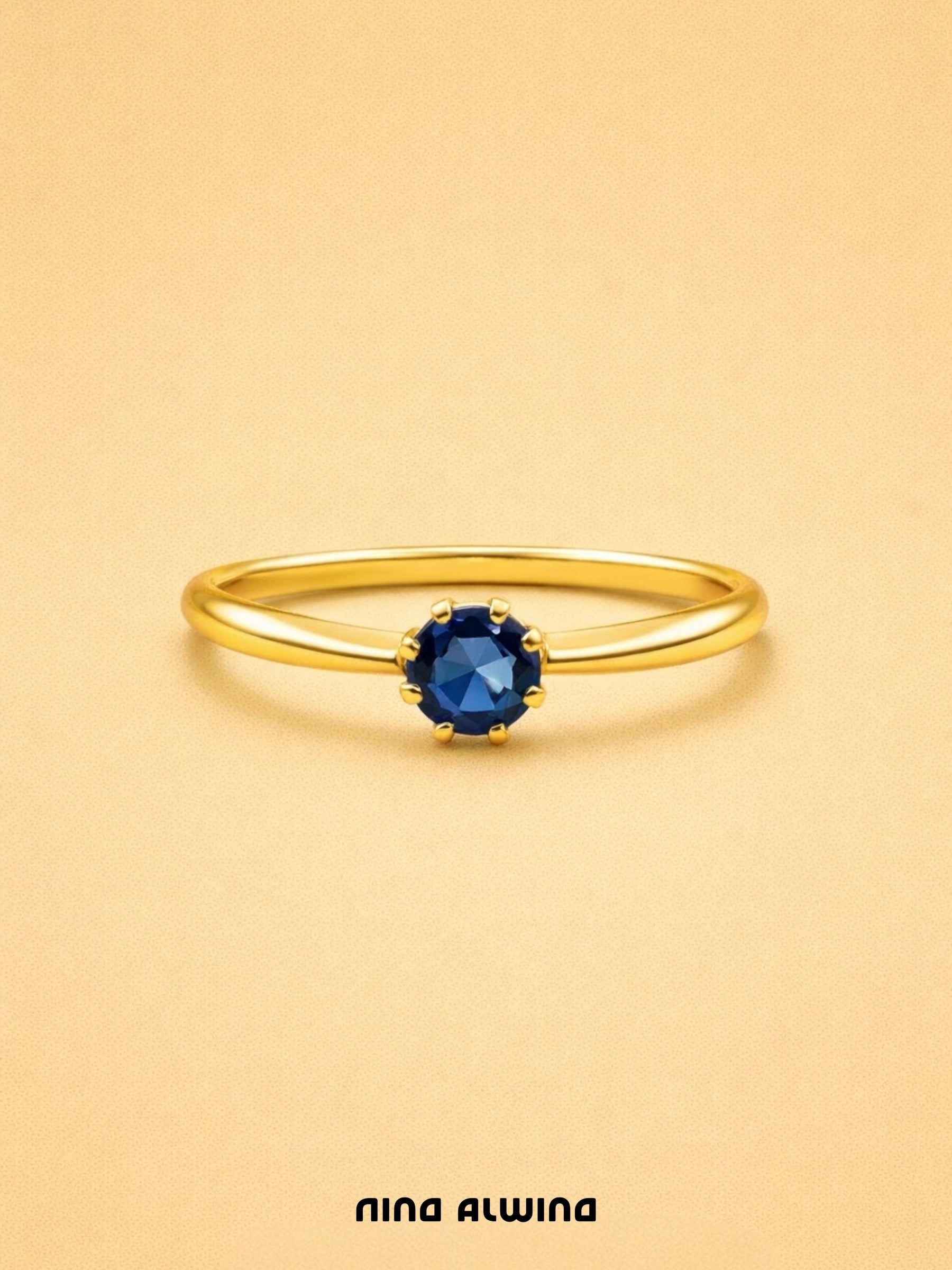 #829 8k Ring mit Saphir - RG 62