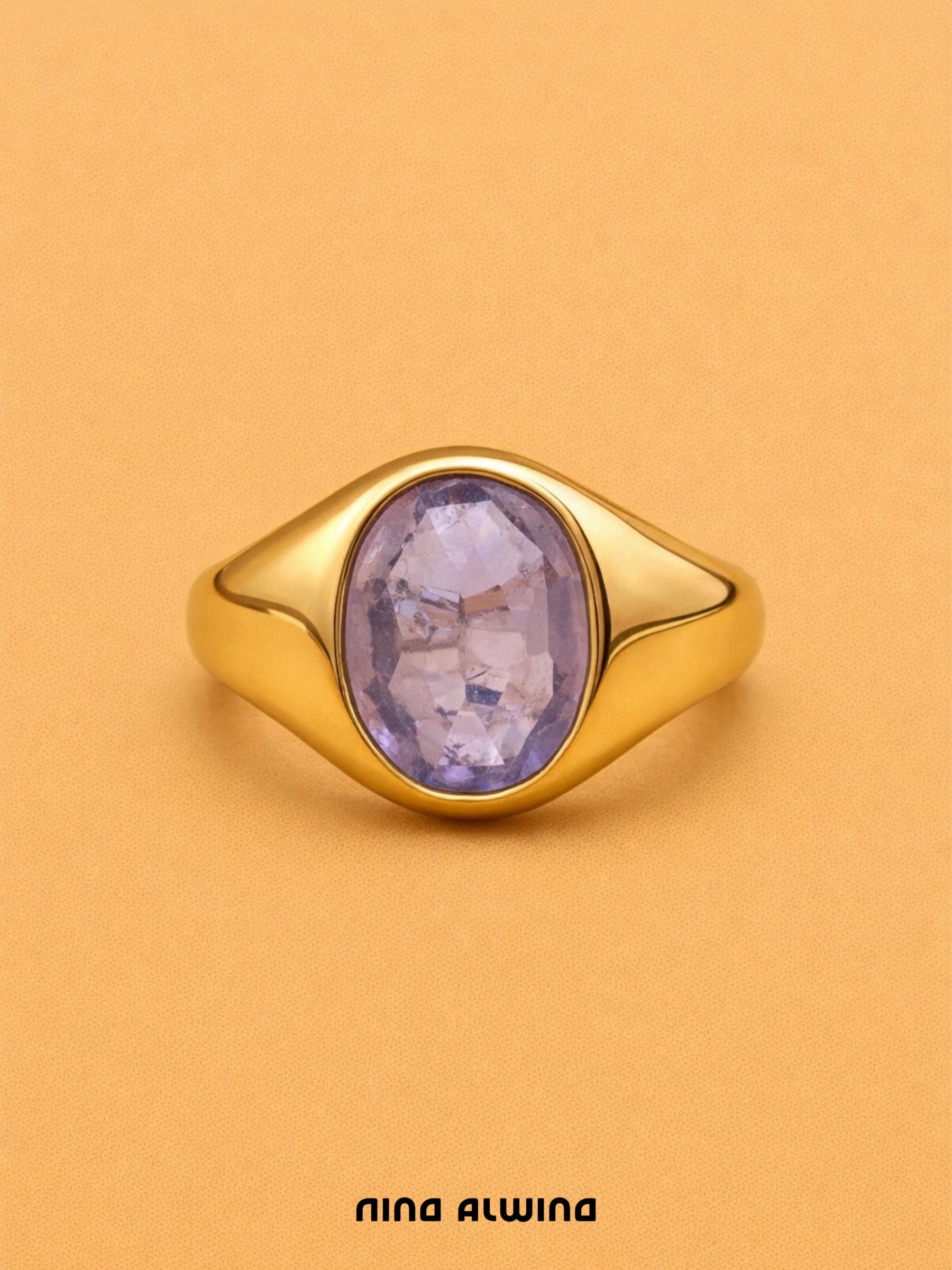 #830 Massiver 14k Ring mit Amethyst - RG 58