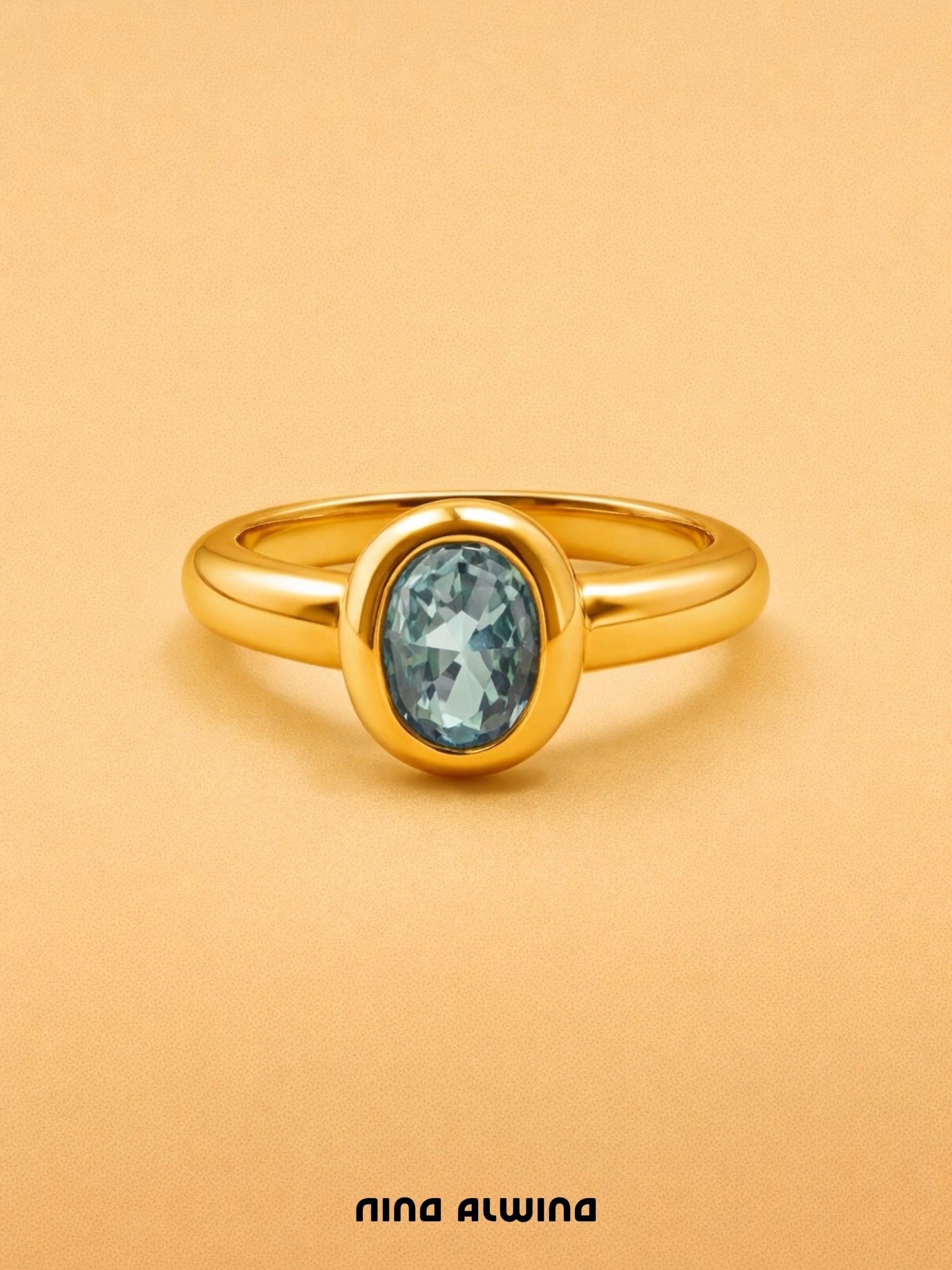 #841 Massiver 8k Ring mit Aquamarin - RG 55.5