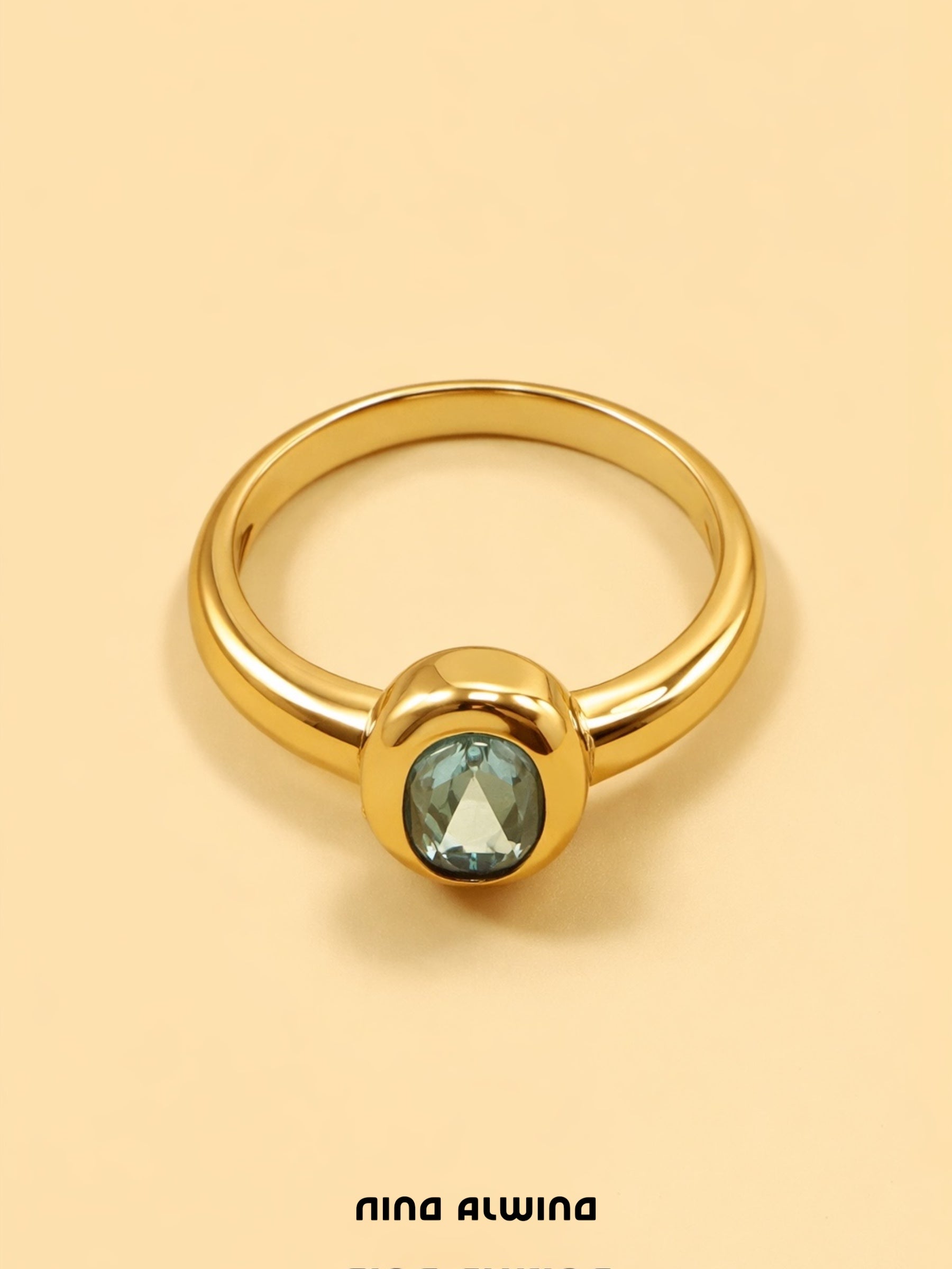 #841 Massiver 8k Ring mit Aquamarin - RG 55.5