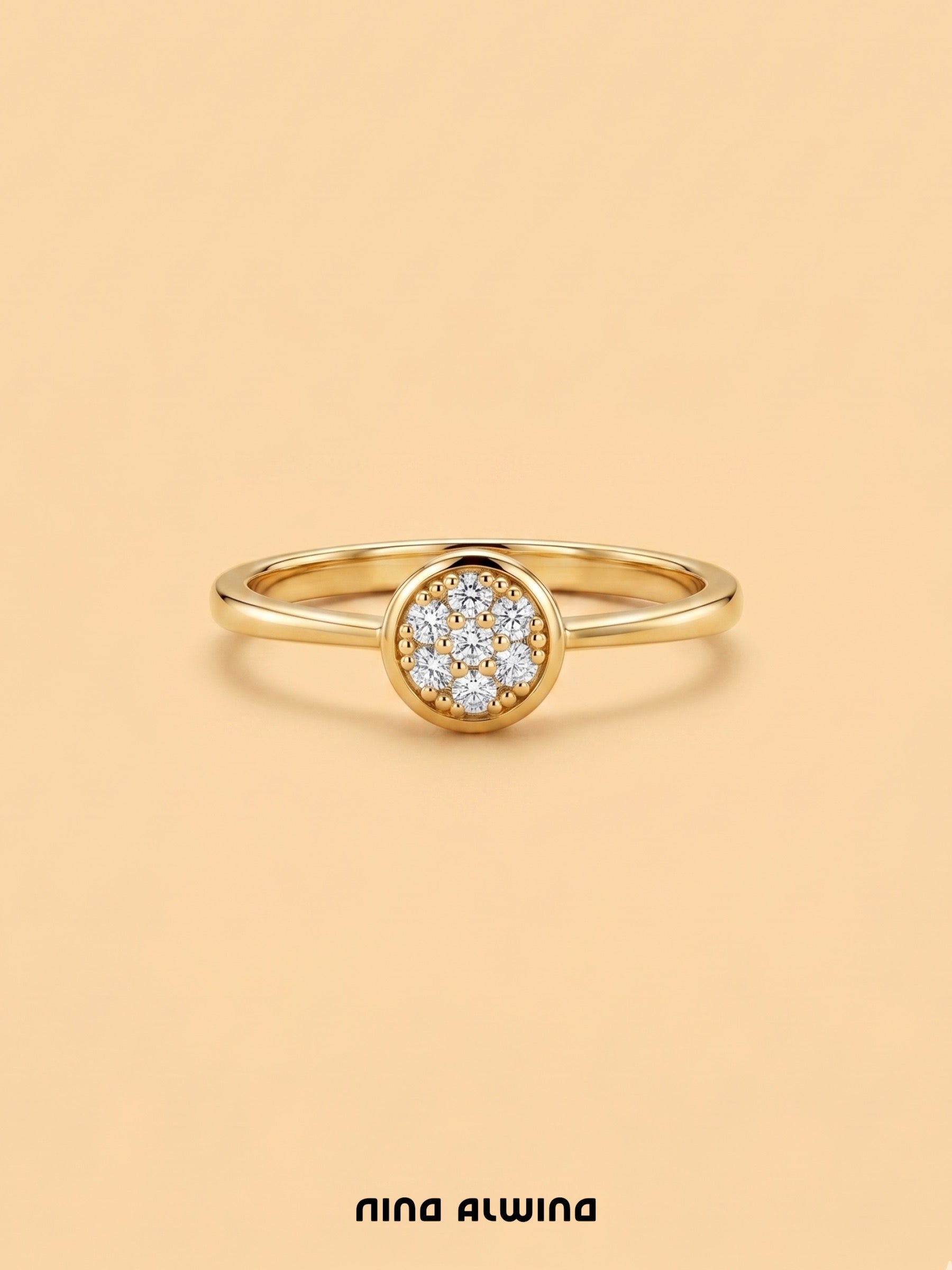 #1024 14k Ring mit 7 Diamanten - RG 59