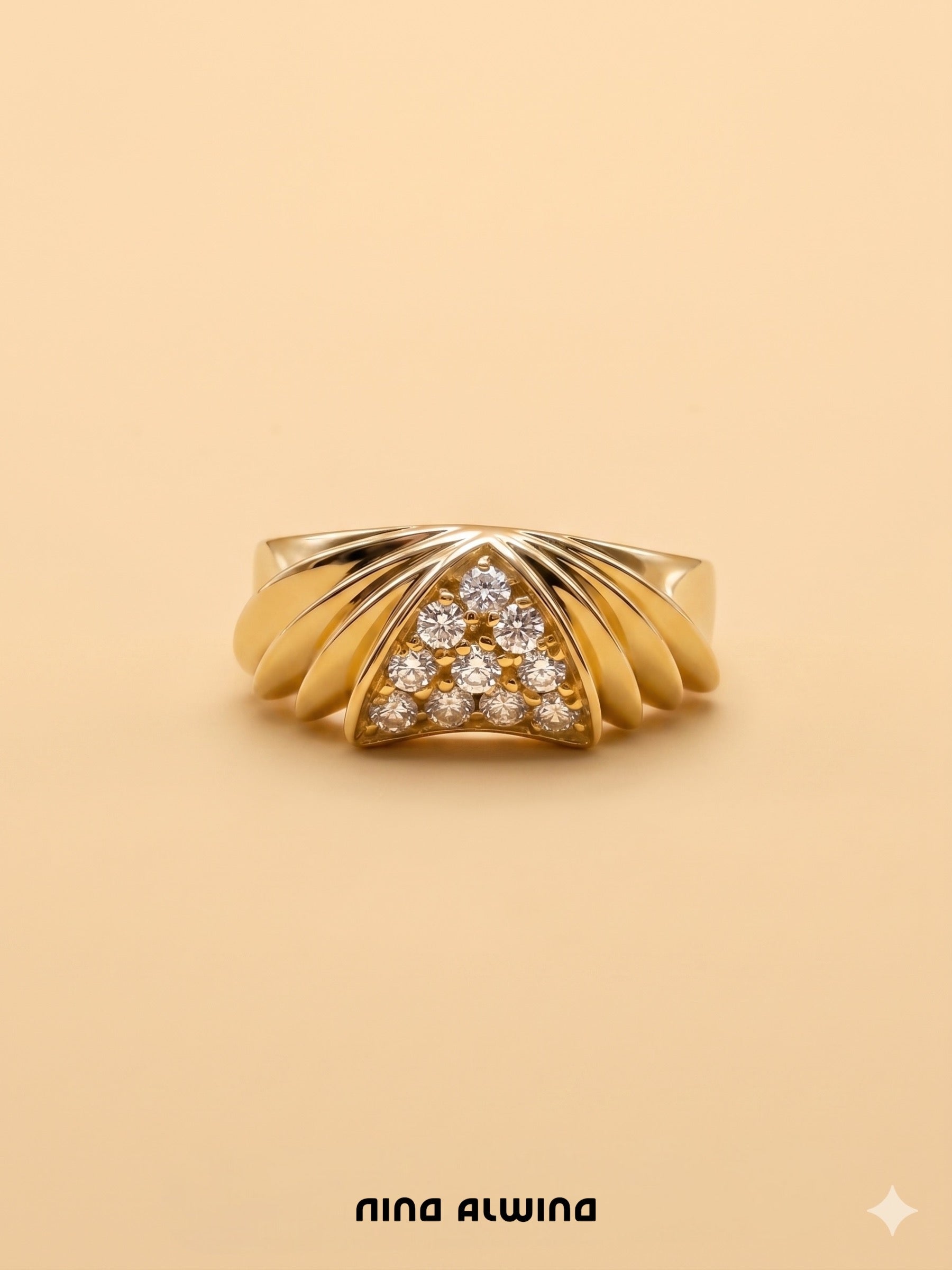 #1054 14k Ring mit Zirkonia - RG 56