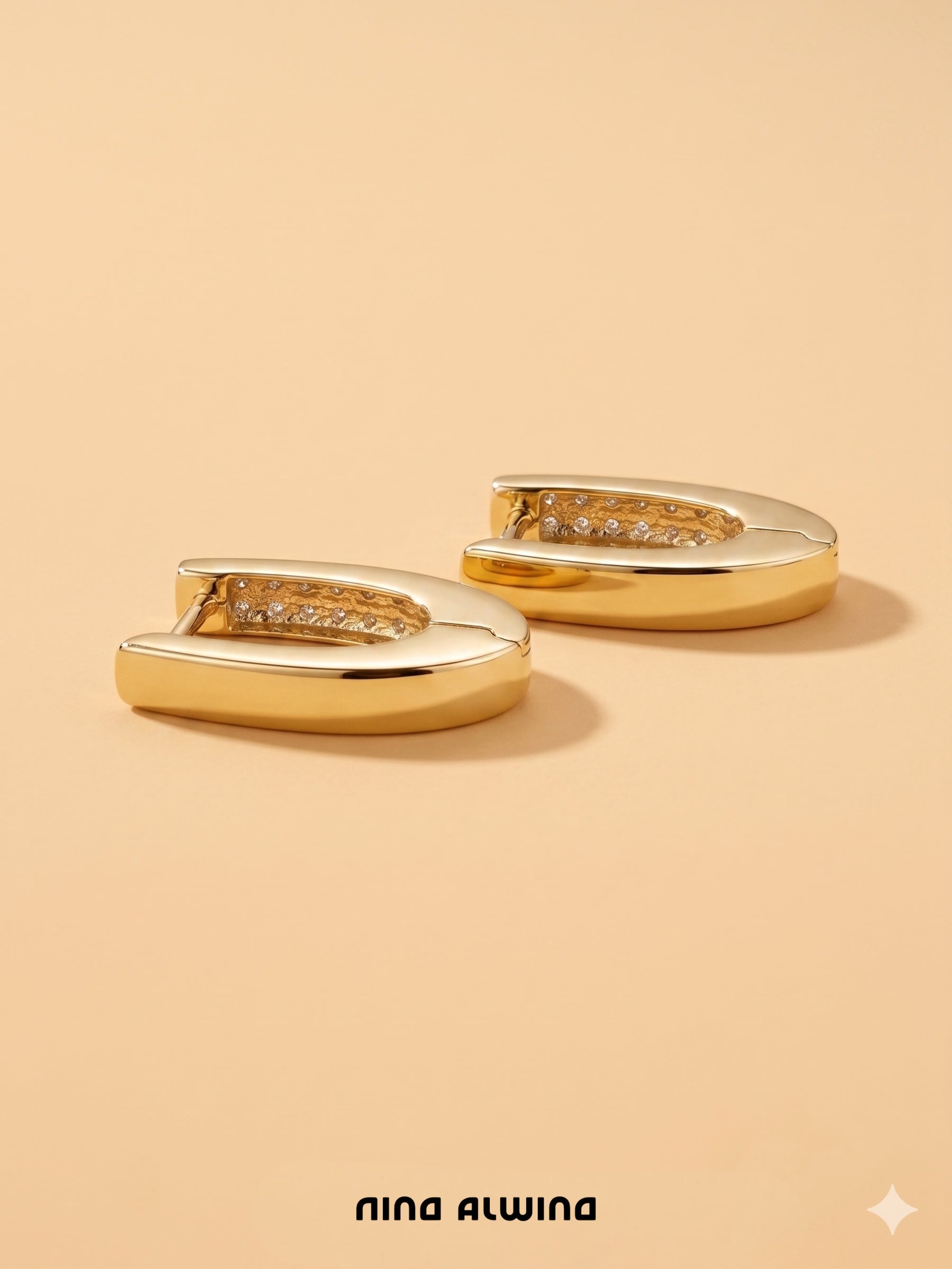#1086 8k Ohrringe mit Zirkonia - 1.7cm