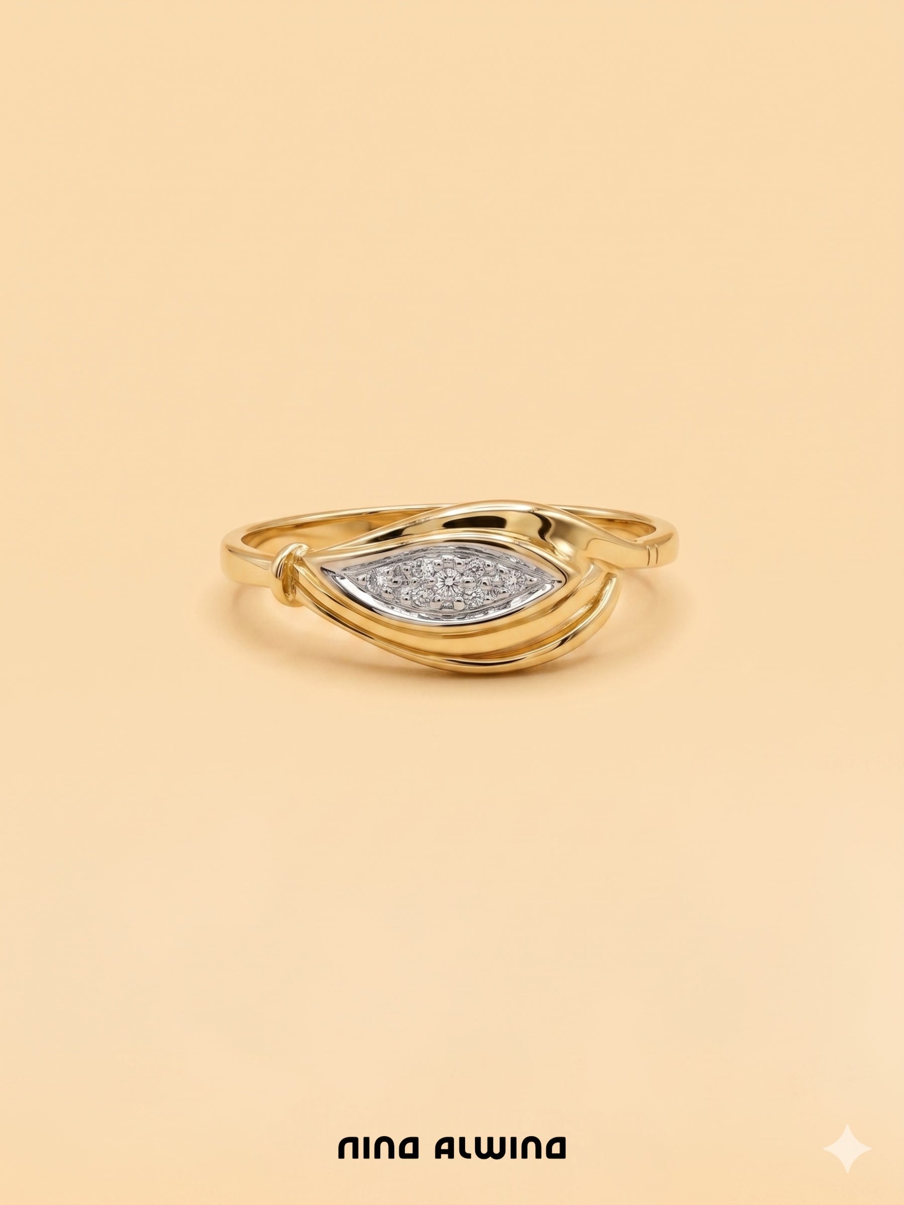 #1092 8k Ring mit Diamant - RG 57