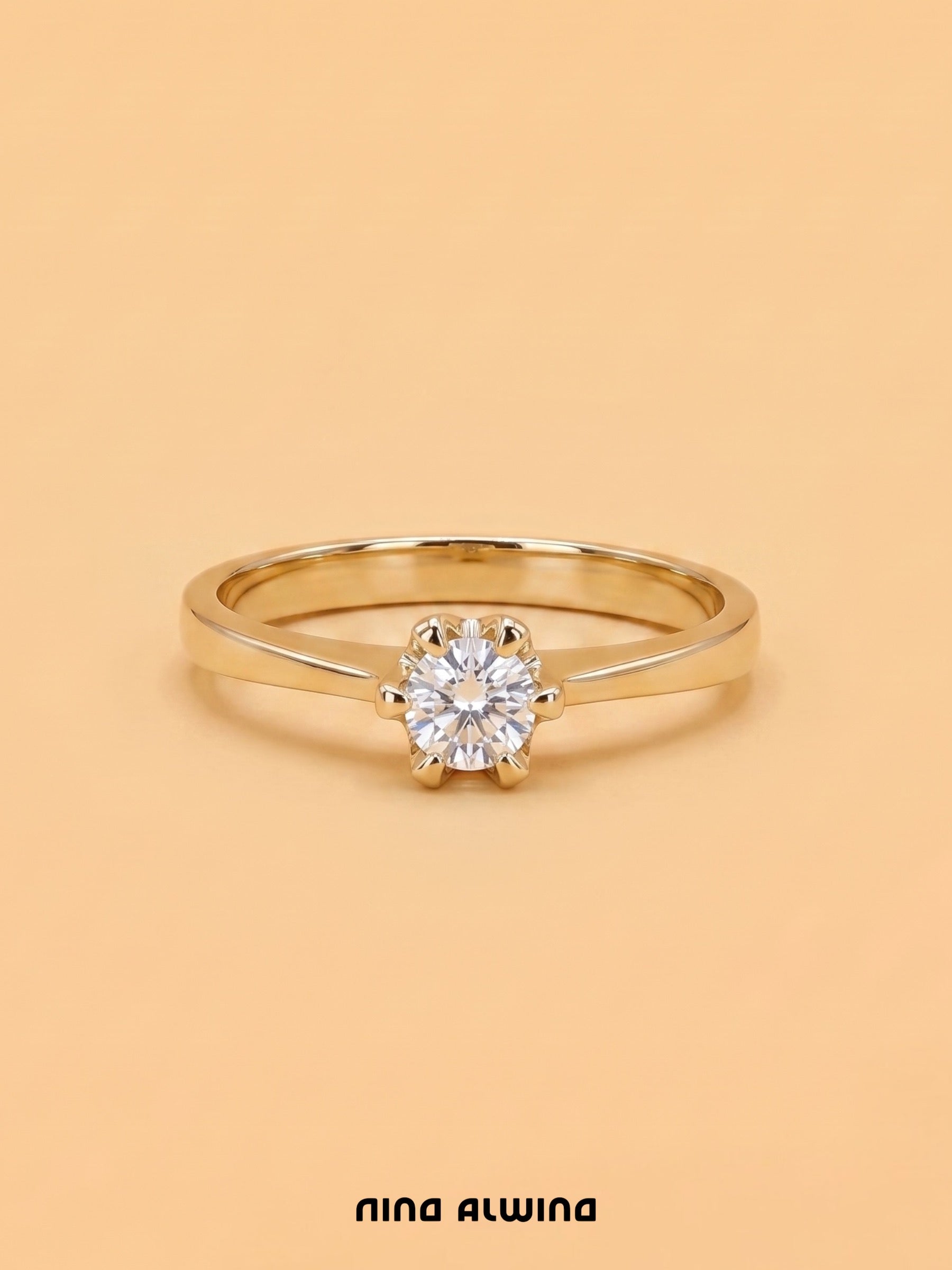 #1204 Massiver 14k Ring mit Diamant - RG 57