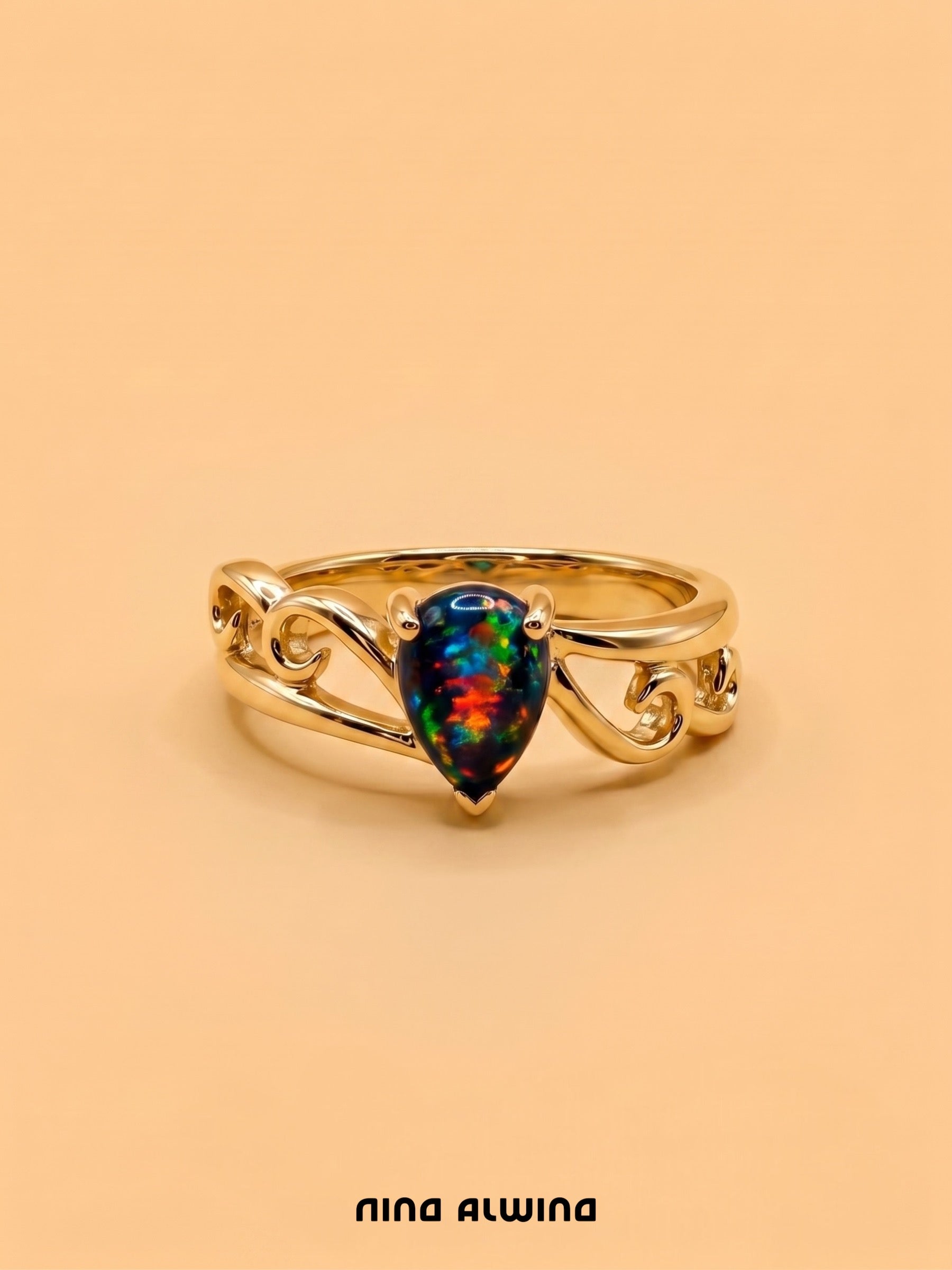 #1224 9k Ring mit Opal - RG 54