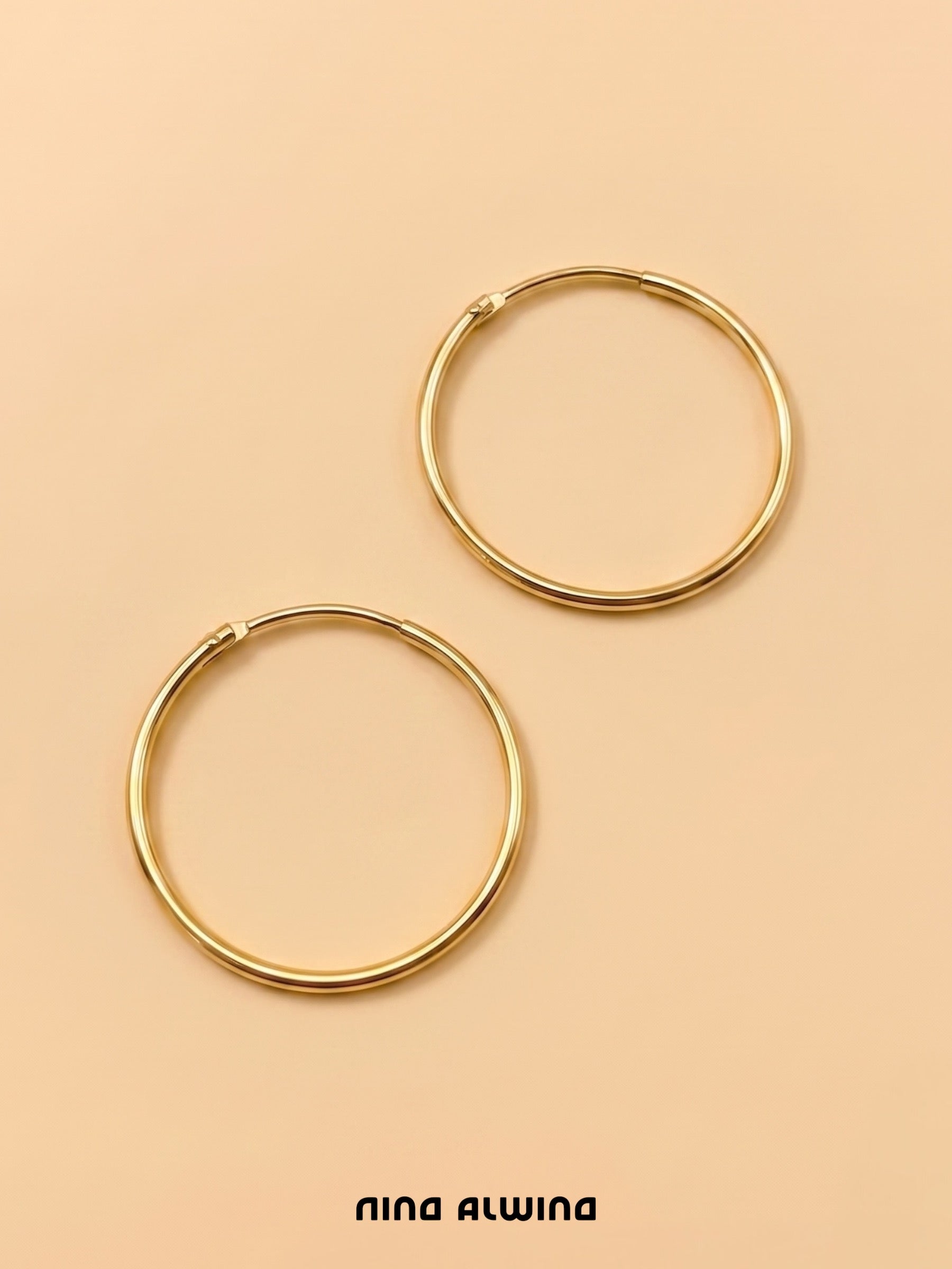 #1201 14k Hoop Earrings - 2cm