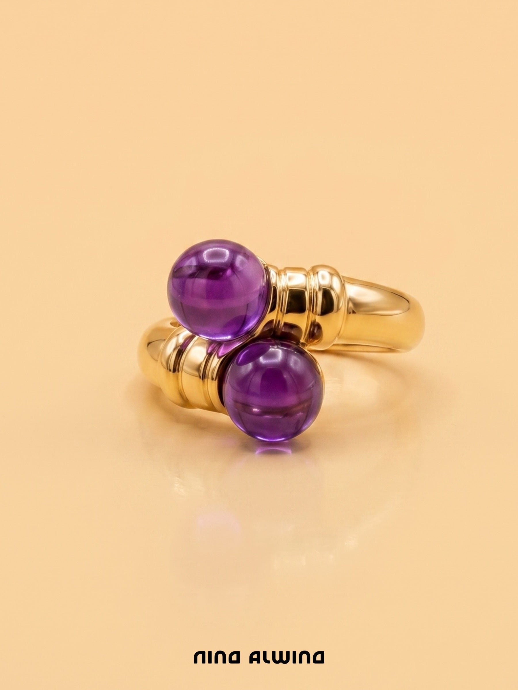 #1240 8k Ring mit Amethysten - RG 50