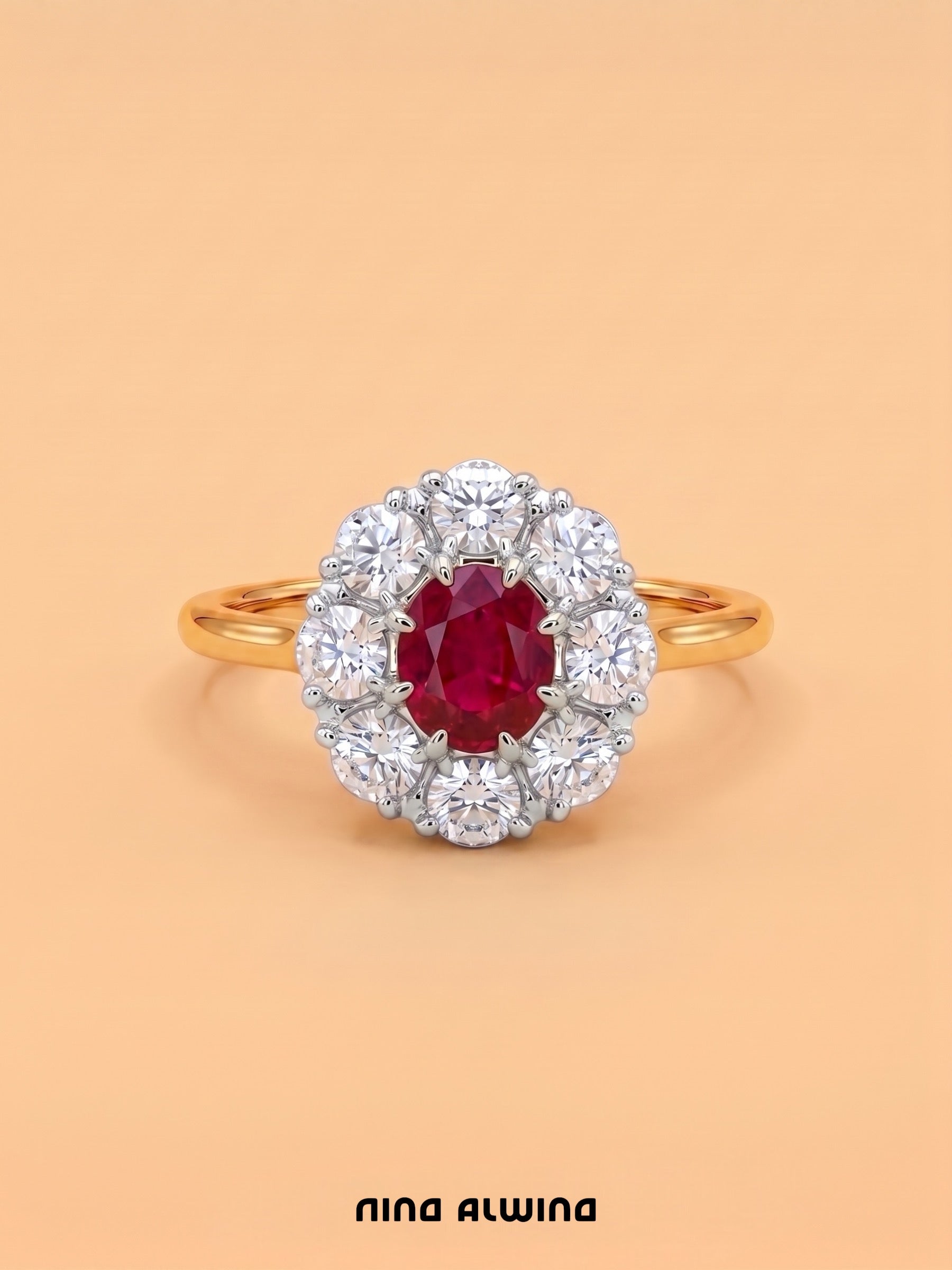 #1188 14k Ring with Pearls & Diamonds - Ring Size 58