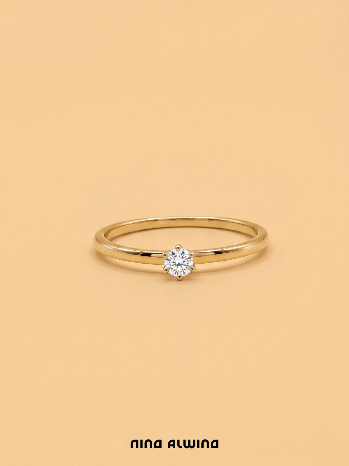 #1335 Massiver 14k Ring mit Diamant - RG 56