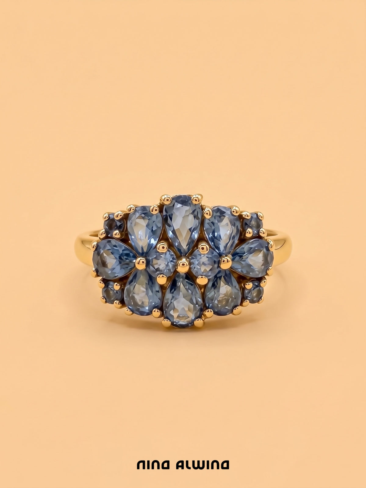 #1338 9k Ring mit Saphiren - RG 56.5