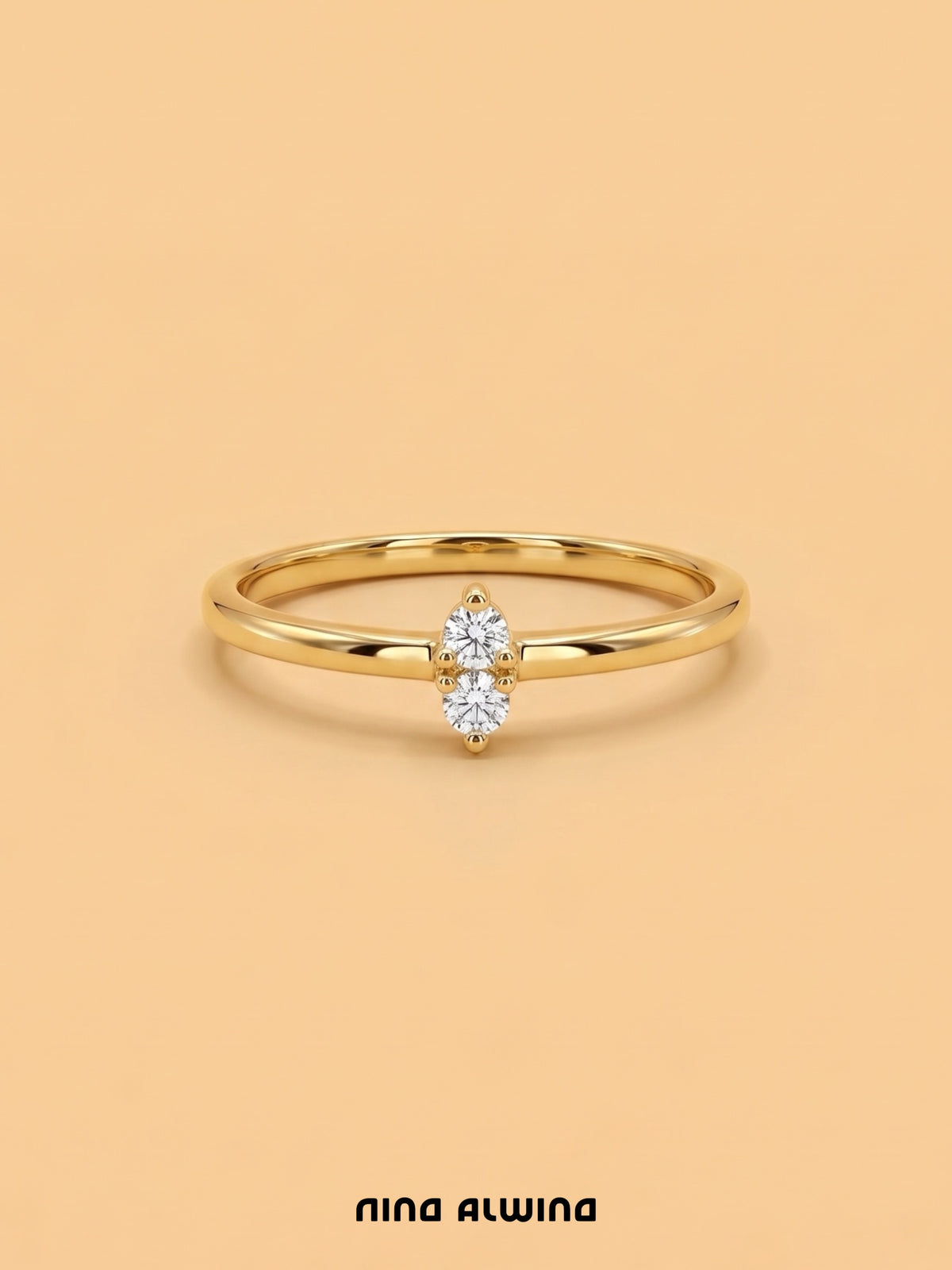 #1366 10k Ring mit 2 Diamanten - RG 51