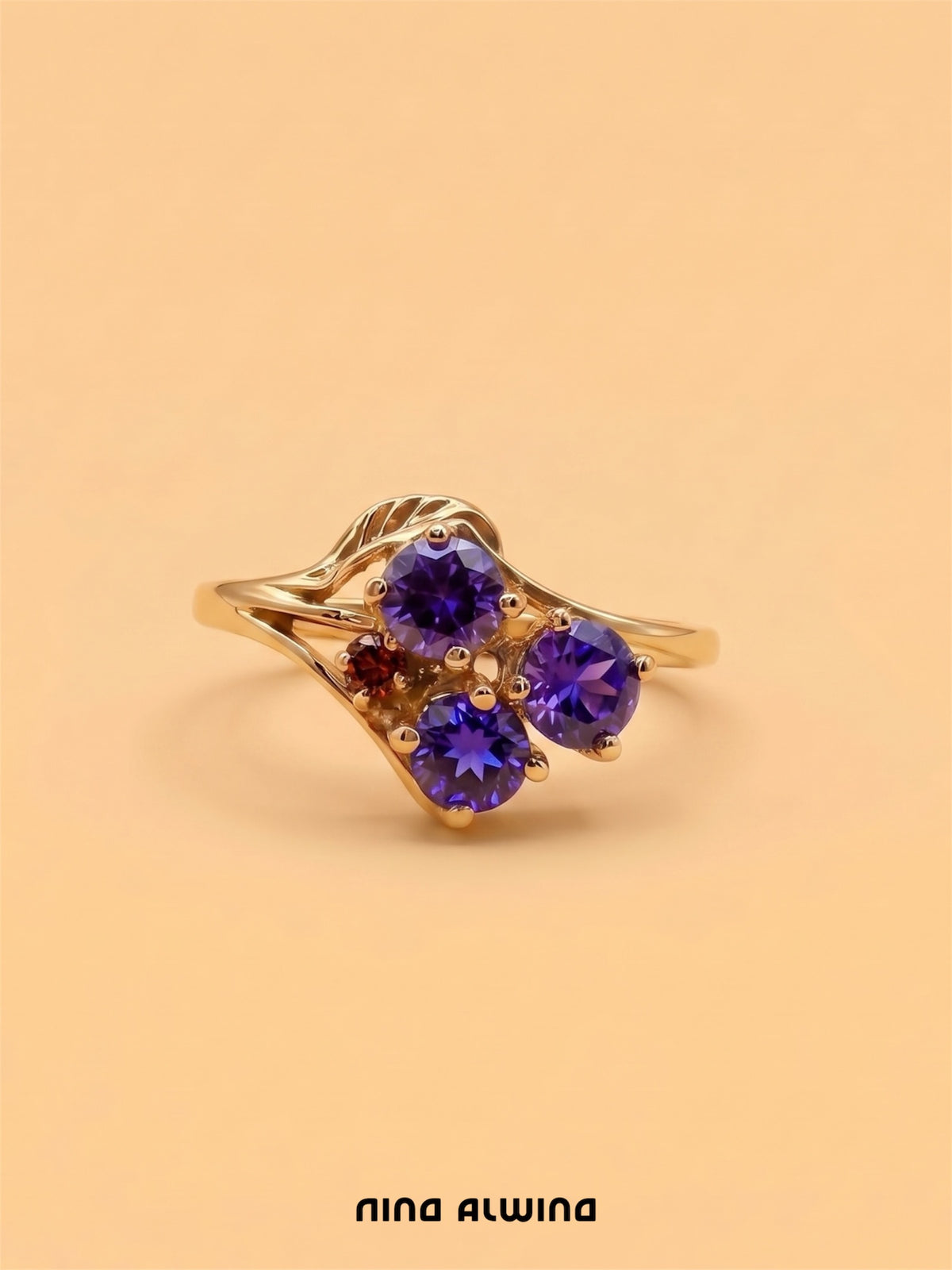 #1412 14k Ring with Ruby & Diamonds - Ring Size 55