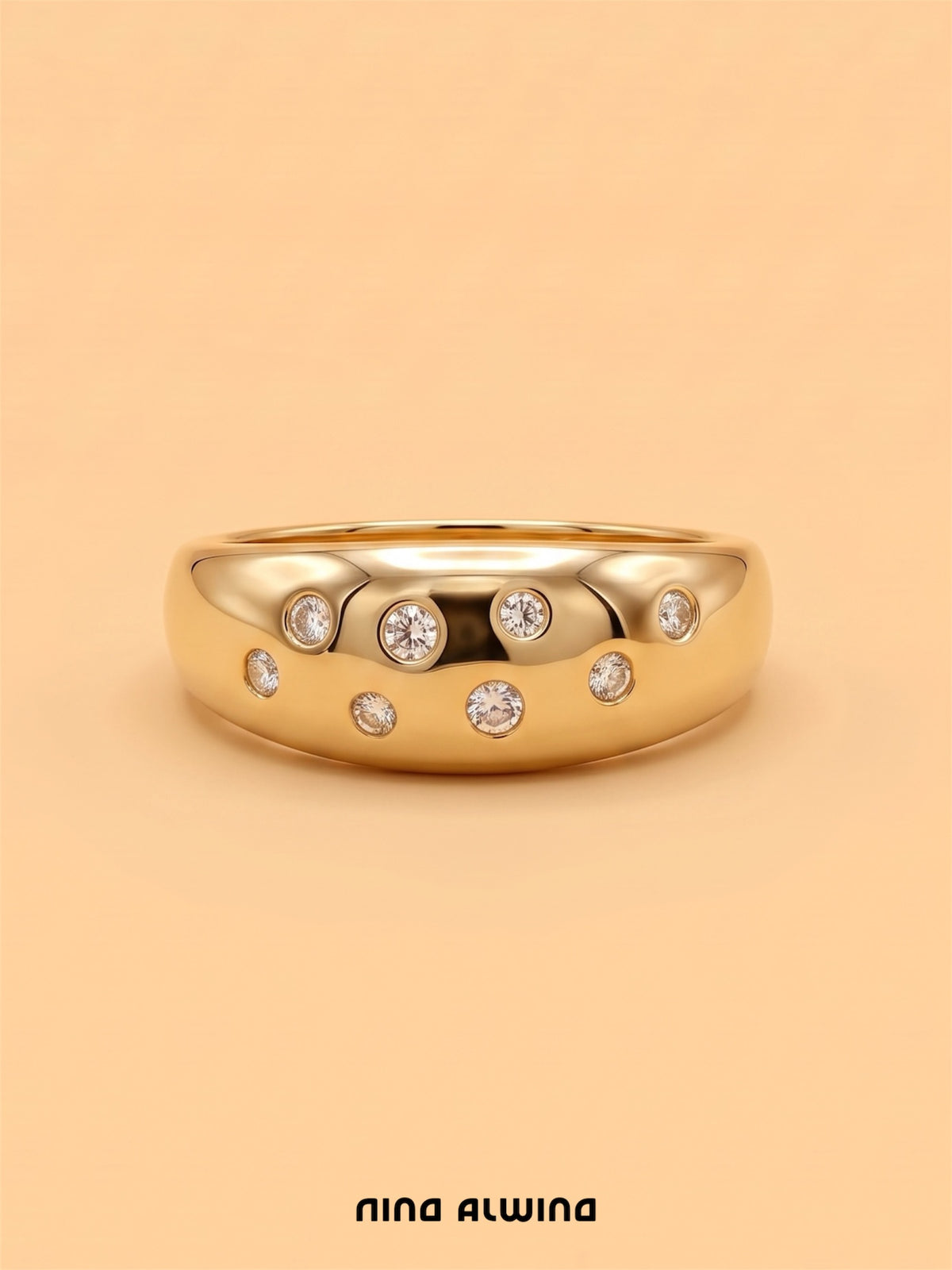 #1428 14k Ring mit 8 Diamanten - RG 54
